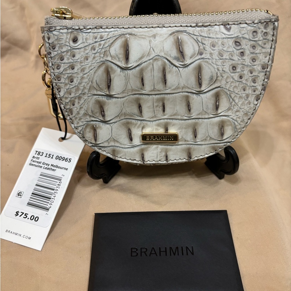 Brahmin Cream Crocodile Embossed